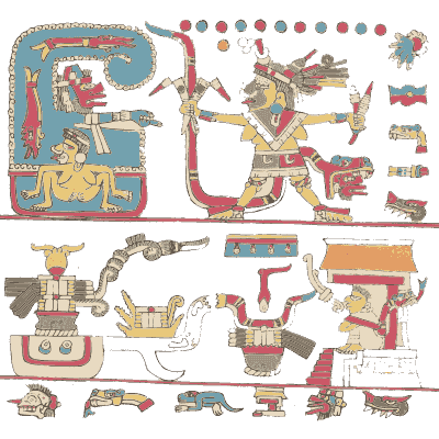 Blue serpent head glyph - Antiquities of Mexico, Volume 2 - 1831