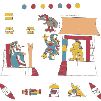 Temple with a red roof - Antiquities of Mexico, Volume 2 - 1831