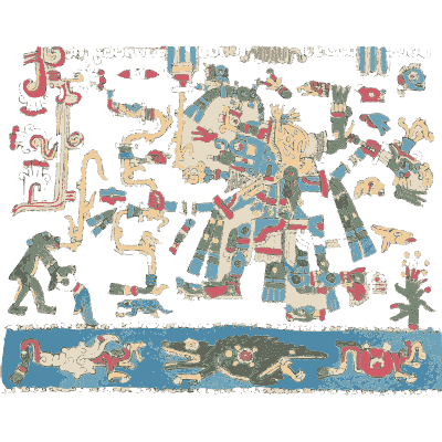 Blue band of figures - Antiquities of Mexico, Volume 2 - 1831