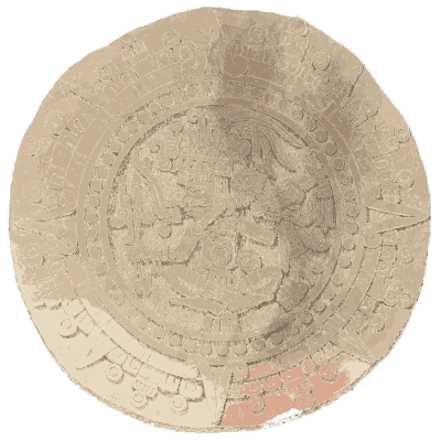 Carved calendar stone 02 - Antiquities of Mexico, Volume 2 - 1831