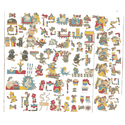 Page of figures and animals - Antiquities of Mexico, Volume 2 - 1831