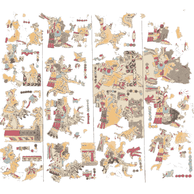 Close rows of small figures - Antiquities of Mexico, Volume 2 - 1831