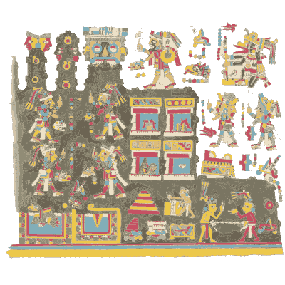 Dark temple with figures - Antiquities of Mexico, Volume 2 - 1831
