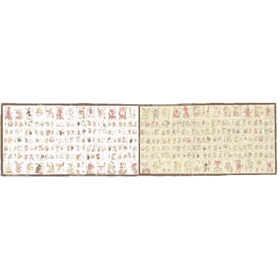 Strip of glyph rows - Antiquities of Mexico, Volume 2 - 1831