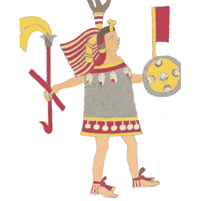 Standing warrior with a shield - Antiquities of Mexico, Volume 2 - 1831