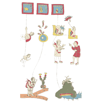Glyph frames on cords - Antiquities of Mexico, Volume 2 - 1831