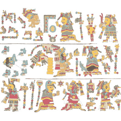 Rows of figures with offerings - Antiquities of Mexico, Volume 2 - 1831