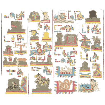 Temple rows with seated figures - Antiquities of Mexico, Volume 2 - 1831