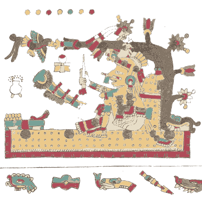 Tree with figures beneath - Antiquities of Mexico, Volume 2 - 1831