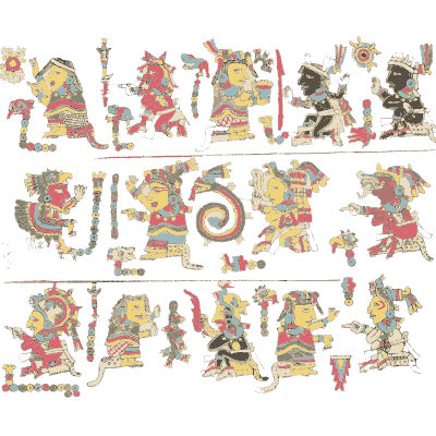 Figures with a spiral sign - Antiquities of Mexico, Volume 2 - 1831