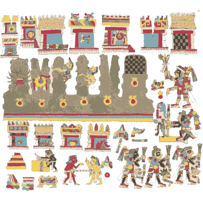 Stepped mound with temples - Antiquities of Mexico, Volume 2 - 1831