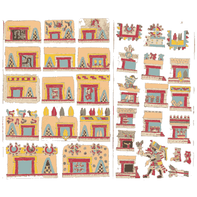 Rows of house signs - Antiquities of Mexico, Volume 2 - 1831