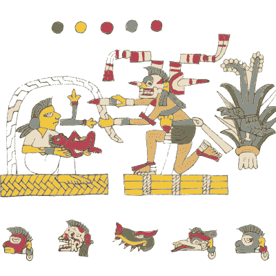 Figure on a yellow platform - Antiquities of Mexico, Volume 2 - 1831