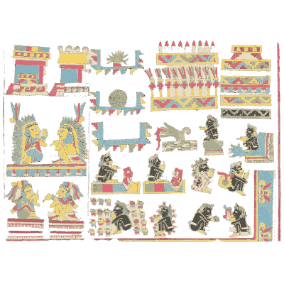 Temples with dark figures - Antiquities of Mexico, Volume 2 - 1831