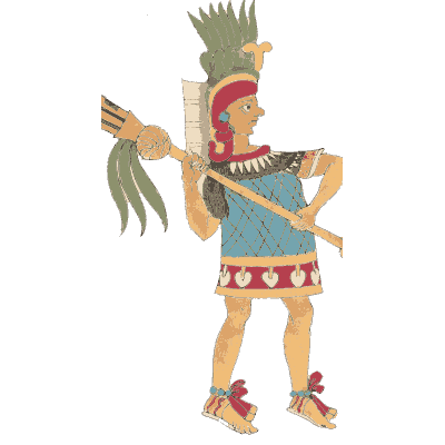 Standing plumed warrior - Antiquities of Mexico, Volume 2 - 1831