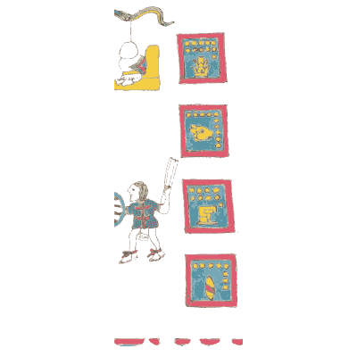 Temple stair with warriors - Antiquities of Mexico, Volume 2 - 1831