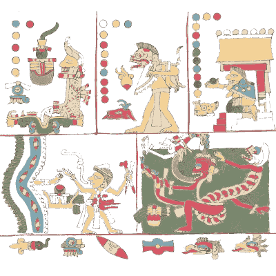 Scenes of seated figures - Antiquities of Mexico, Volume 2 - 1831