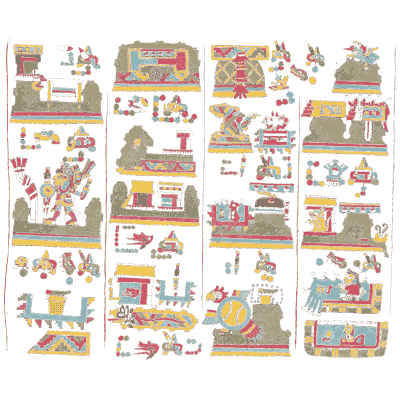 Temple rows with offerings - Antiquities of Mexico, Volume 2 - 1831