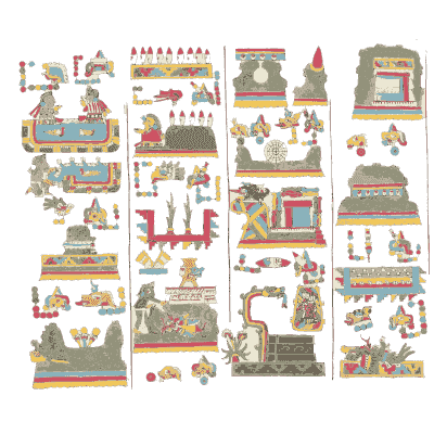 Temples and hill signs - Antiquities of Mexico, Volume 2 - 1831