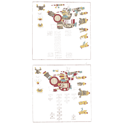 Ring glyphs with writing - Antiquities of Mexico, Volume 2 - 1831