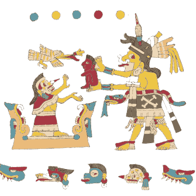Seated figures in conference - Antiquities of Mexico, Volume 2 - 1831