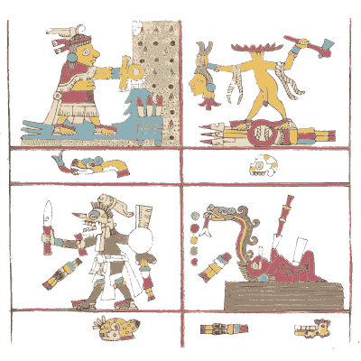 Bands with figures and a serpent - Antiquities of Mexico, Volume 2 - 1831