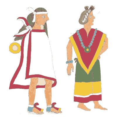 Two figures in cloaks - Antiquities of Mexico, Volume 2 - 1831