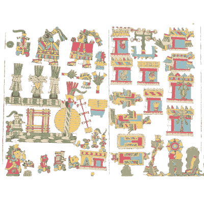 Temples with framed panels - Antiquities of Mexico, Volume 2 - 1831