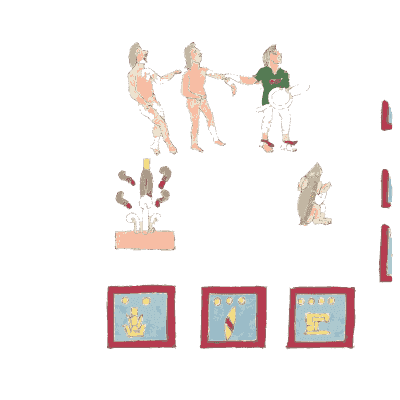 Standing figures with framed signs - Antiquities of Mexico, Volume 2 - 1831