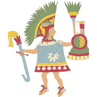 Plumed warrior with a shield - Antiquities of Mexico, Volume 2 - 1831