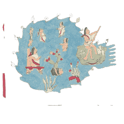Blue lake with figures - Antiquities of Mexico, Volume 2 - 1831