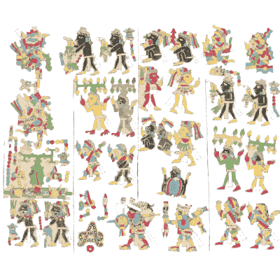 Columns of dark figures - Antiquities of Mexico, Volume 2 - 1831