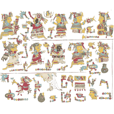 Rows of figures and objects - Antiquities of Mexico, Volume 2 - 1831