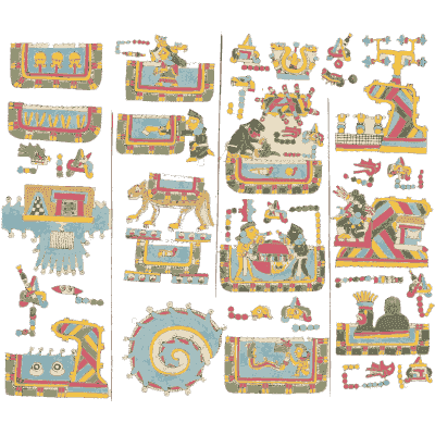 Platforms with a spiral sign - Antiquities of Mexico, Volume 2 - 1831