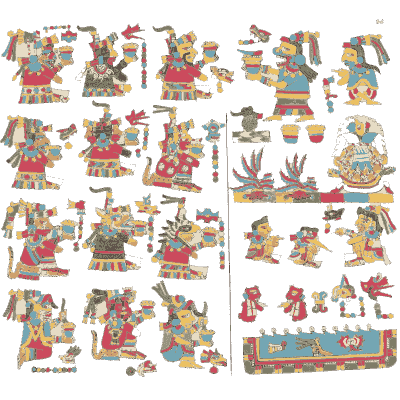 Figures with offerings - Antiquities of Mexico, Volume 2 - 1831