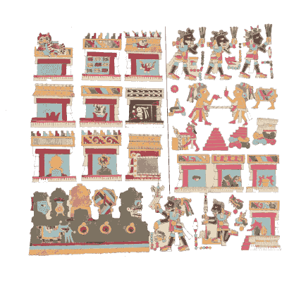 Temples with seated figures - Antiquities of Mexico, Volume 2 - 1831