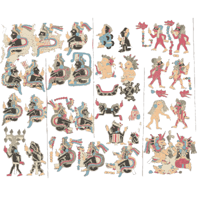 Crowded rows of figures - Antiquities of Mexico, Volume 2 - 1831
