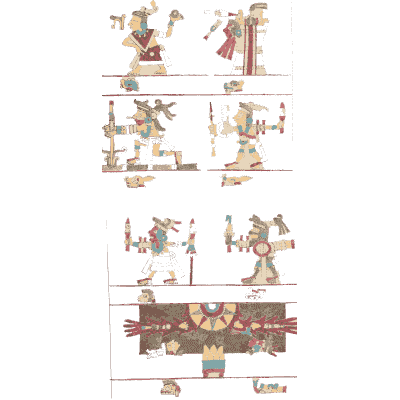 Figures above a red band - Antiquities of Mexico, Volume 2 - 1831