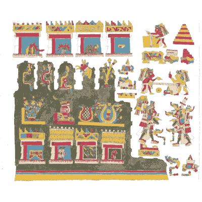 Dark temple among red panels - Antiquities of Mexico, Volume 2 - 1831