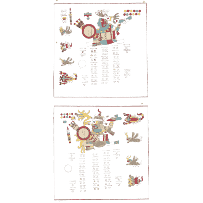 Ring glyph pages - Antiquities of Mexico, Volume 2 - 1831