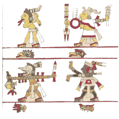 Standing figures and a red ring - Antiquities of Mexico, Volume 2 - 1831