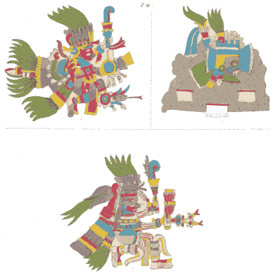 Plumed deity beside a hill - Antiquities of Mexico, Volume 2 - 1831
