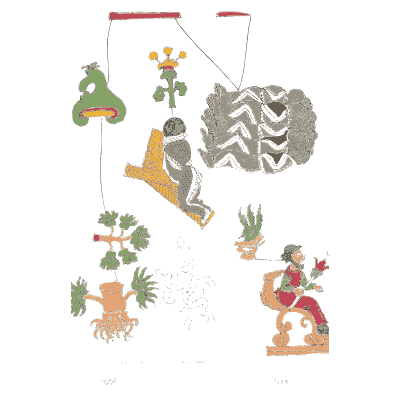 Plants and small figures - Antiquities of Mexico, Volume 2 - 1831