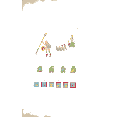 Few figures with green hills - Antiquities of Mexico, Volume 2 - 1831