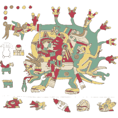 Green feathered serpent - Antiquities of Mexico, Volume 2 - 1831