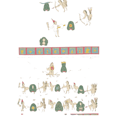 Red band above small figures - Antiquities of Mexico, Volume 2 - 1831