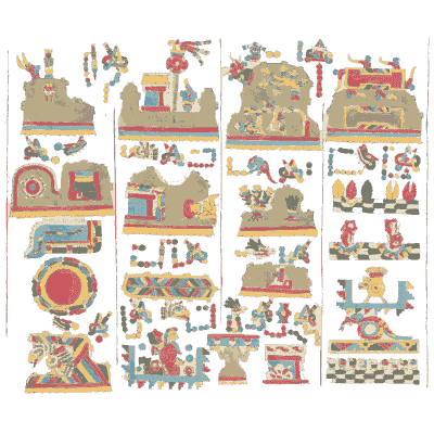 Temples with painted platforms - Antiquities of Mexico, Volume 2 - 1831