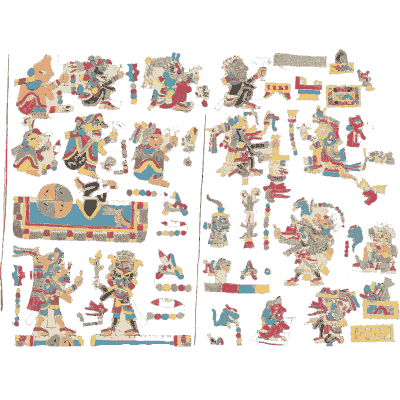 Figures with framed panels - Antiquities of Mexico, Volume 2 - 1831