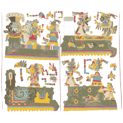 Green bands with temples - Antiquities of Mexico, Volume 2 - 1831