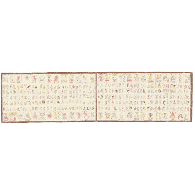Long strip of glyph rows - Antiquities of Mexico, Volume 2 - 1831